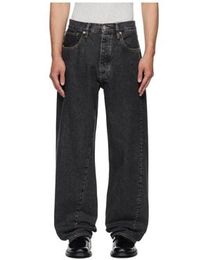 sunflower Logo Patch Wide-Leg Jeans - Black