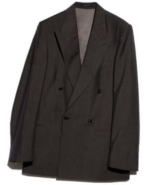 Gucci Pinstripe Wool Mohair Jacket - Black