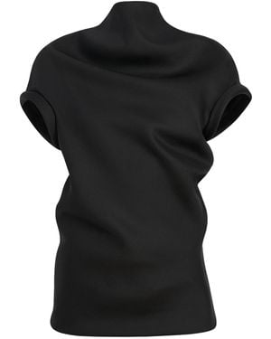 KHAITE Tandie Short-Sleeved Top - Black