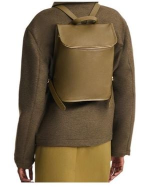 Longchamp Le Foulonné M Leather Backpack - Green