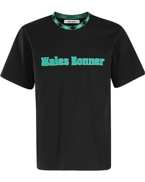 Wales Bonner Logo Patch Crewneck T-Shirt - Black