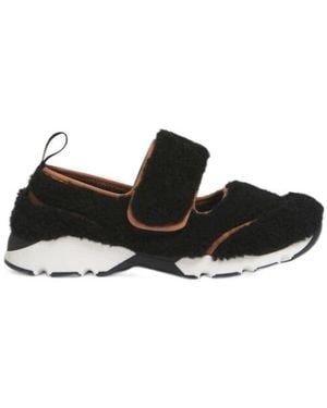 Marni Shearling Mary Jane Running Trainer - Black