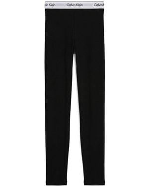 Calvin Klein Vertical Ribbed Stretch Leggings - Black