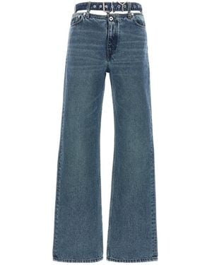 Y. Project Evergreen Mid-Rise Wide-Leg Jeans - Blue