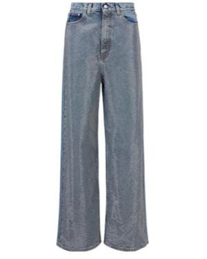 Stella McCartney Crystal-Embellished Wide-Leg Jeans - Blue