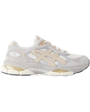 Asics Suede-Trimmed Lace-Up Mesh Sneakers - White