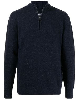 Barbour Essential Tisbury Half Zip Jumper - Blue