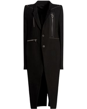 Rick Owens Single-Breasted Wool Coat - Black