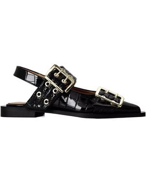 Ganni Cro Flt Ballet Pumps - Black