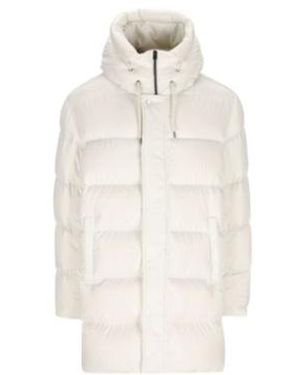 Herno High-Neck Hooded Drawstring Puffer Coat - White