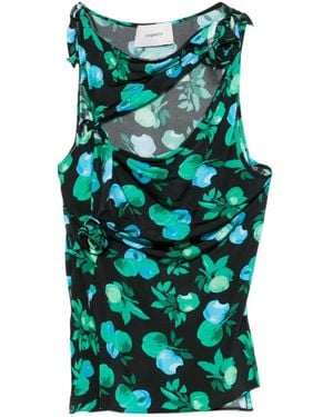 Coperni Flower Asymmetric Top - Green