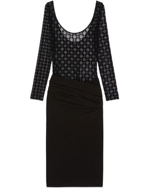 Givenchy Monogram Tulle Draped Dress - Black