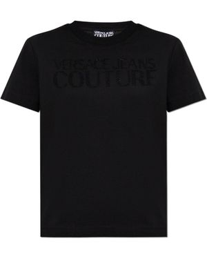 Versace Jeans Couture Couture Logo Embellished Top - Black