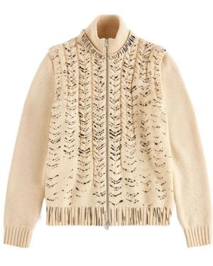 Maison Margiela Virgin Wool Cardigan - Natural