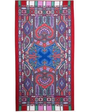 Etro Home Baroque-Pattern Printed Beach Towel - Red