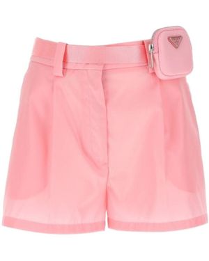 Prada Belted Pouch Shorts - Pink