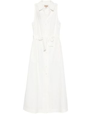 Woolrich Sleeveless Tie-Waisted Dress - White