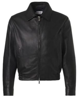 Versace Leather Blouson Jacket - Black
