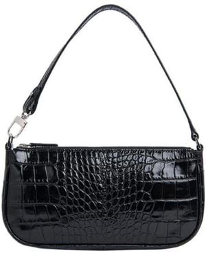 BY FAR Rachel Embossed Shoulder Bag - Black