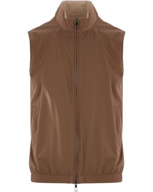 Loro Piana Zipped Reversible Gilet - Brown