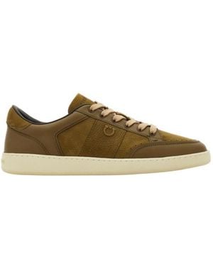 Ferragamo Low-Top Sneaker With Signature - Green