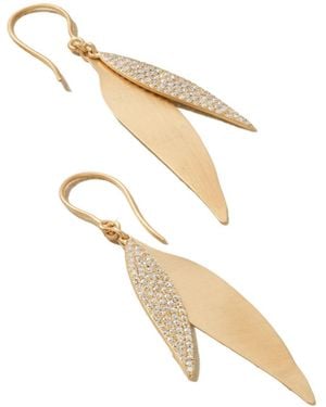 Ileana Makri Falling Leaves 18-Karat Diamond Earrings - Metallic