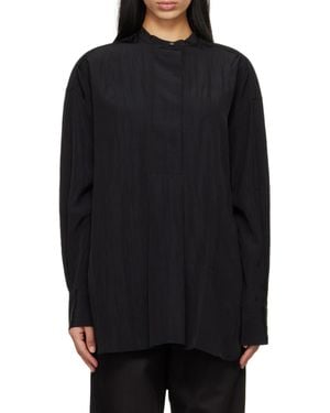 Studio Nicholson Stand-Collar Long-Sleeved Shirt - Black