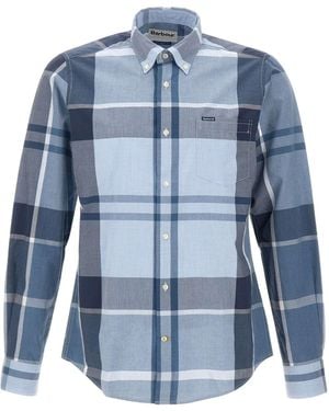 Barbour Check-Pattern Button-Down Shirt - Blue