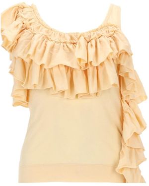 Dries Van Noten Humza Ruffled Tank Top - Natural