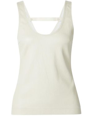 Givenchy Panelled Ribbed Leather And Stretch-Cotton Jersey Tank - White