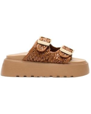 Casadei Birky Platform Buckle Sandals - Brown