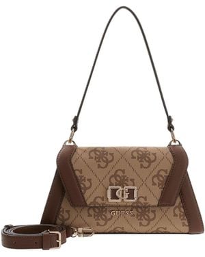 Guess Karnilla Monogram-Pattern Shoulder Bag - Brown
