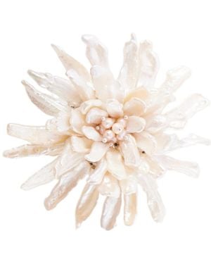 Jennifer Behr Brooch With Pearl And Crystal Accents - White