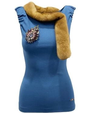 DSquared² Crystal-Embellished Tank Top - Blue