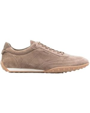 Tod's Logo-Detail Suede Trainers - Brown
