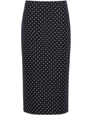 Max Mara Polka Dot Jersey Midi Skirt - Black