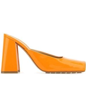 Bottega Veneta Tower Square-Toe Slip-On Court Shoes - Orange
