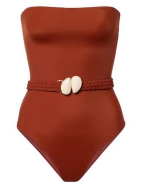 Johanna Ortiz Strapless Swimsuit - Red