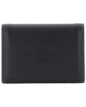 Givenchy Logo Embossed Bi-Fold Wallet - Black