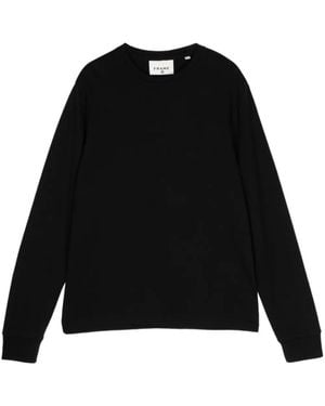 FRAME Duo Fold Crew-Neck Sweater - Black