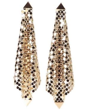 Rabanne Chained Mesh Earrings - White