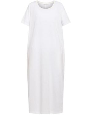 The Row Rakira Short Sleeve Cotton Midi Dress - White