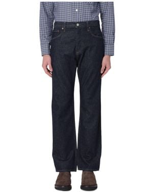 Agolde Pocketed Denim Straight-Leg Jeans - Blue