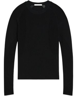 Helmut Lang Mesh Panelled Knitted Sport Top - Black
