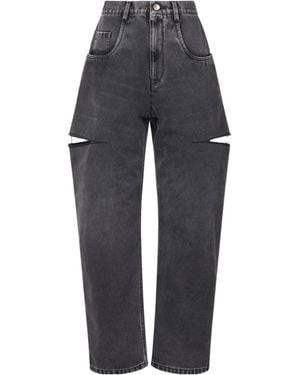 Maison Margiela Cut-Out High-Waist Jeans - Grey