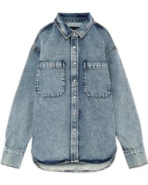 Anine Bing Long-Sleeve Denim Jacket - Blue