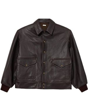 A.PRESSE A-1 Flight Leather Jacket - Black