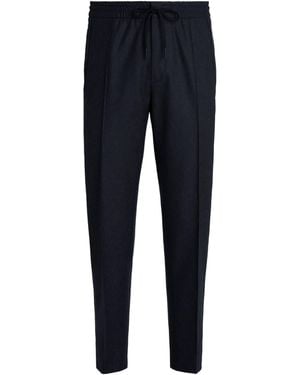 ZEGNA Drawstring Elastic Waist Pants - Blue
