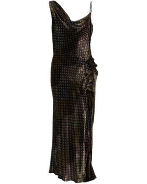Dries Van Noten Asymmetrical Midi Dress - Black