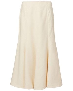 Gabriela Hearst Selma Flared Silk Midi Skirt - Natural